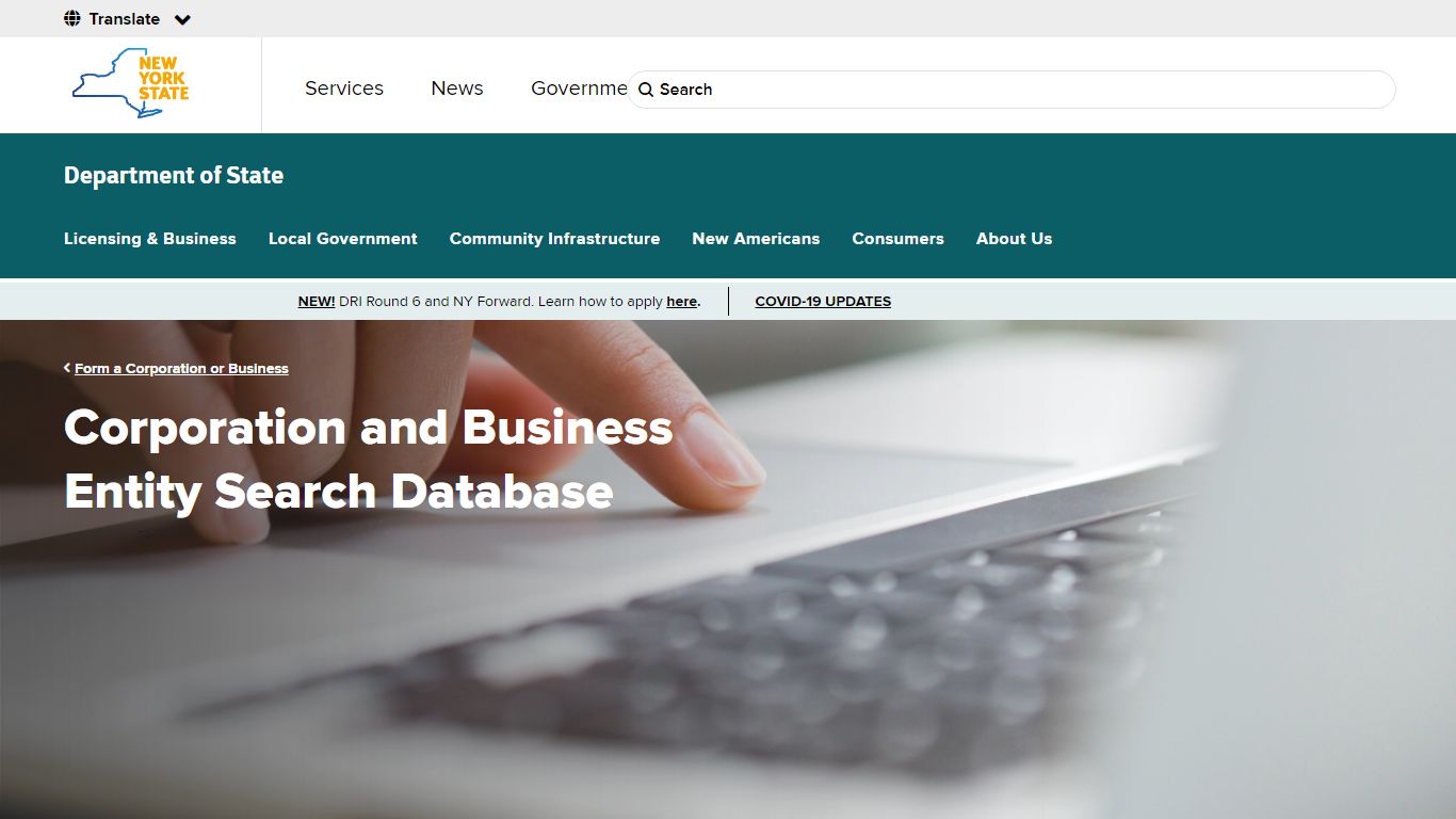 Corporation and Business Entity Search Database - Department of State